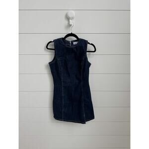 ZARA Denim Mini Dress - Small S - Sleeveless - Zip - NWOT